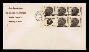 1284c 6c ROOSEVELT M.E. BOOKLET PANE of 5 FDC - BAYLESS - Bild 1 von 2