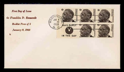 1284c 6c ROOSEVELT M.E. BOOKLET PANE of 5 FDC - BAYLESS - Image 1 of 2