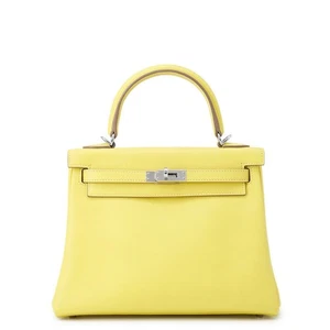 HERMES Kelly Retourne Size 25 Swift Leather Lime - Picture 1 of 12