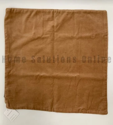 Funda de almohada de terciopelo Pottery Barn Everywhere marrón coñac 20" cuadrado #8931W Foto 1 de 3