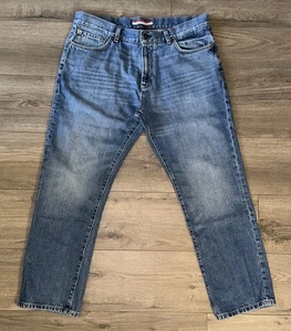 Tommy Hilfiger Light Wash Denim Blue Jeans Herren 36x30 Whiskering Straight Neu ohne Etikett - Bild 1 von 21