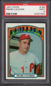 Tarjeta de béisbol 1972 Frank Lucchesi Topps #188 graduada PSA 9 como nueva (MT) - Imagen 1 de 2
