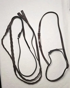Pony Trense Englisch mit Blitz & Zügel hochwertiges Leder geflochten  - Bild 1 von 7