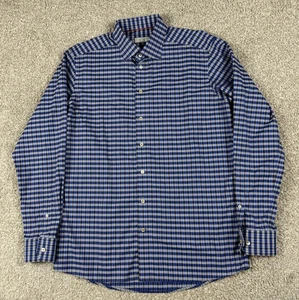 Eton Contemporary Shirt Mens 17.5 - 44  Blue Check Long Sleeve Button Up Cotton - Picture 1 of 9