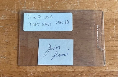 Jim Price Detroit Tigers 1968 WSC Signed Autograph Album Page Cut Sig - Image 1 of 2