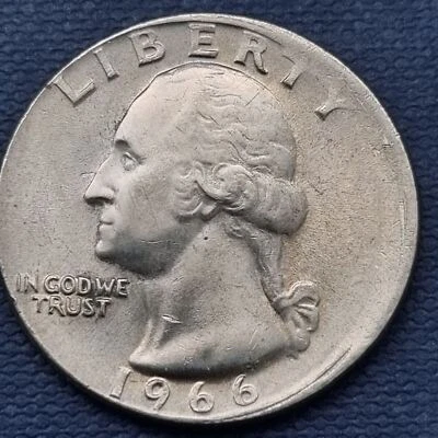 1966 Washington Quarter 25c ERROR - Off Center High Grade UNC #56732 - Image 1 of 2