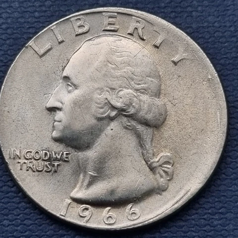 1966 Washington Quarter 25c ERROR - Off Center High Grade UNC #56732 Cover