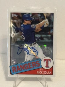 2020 Topps Baseball Nick Solak Rangers #85TC-44 RC Silver Pack Auto 98 /199 - Picture 1 of 3