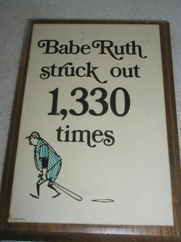 BABE RUTH 1973 humorous baseball wall hanging ASW Cover