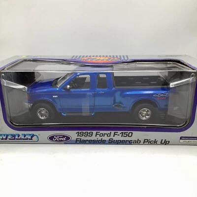 Welly 1:18 diecast 1999 Ford F-150 Flareside Supercab Pickup, Blue - Image 1 of 4