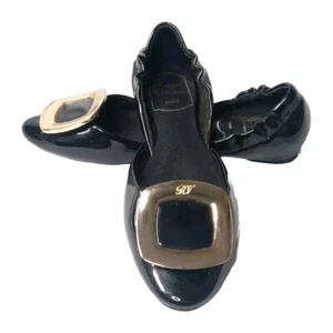 Roger Vivier D'Orsay Patent Leather Ballet Flats Shoes Sz 36 EU~US 6~Retail $445 - Picture 1 of 12
