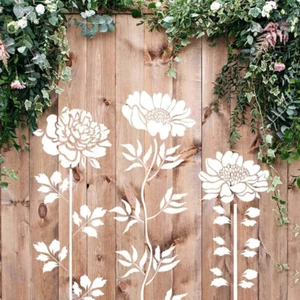 6x DIY Crafts Wall Drawing Templates Plastic Garden Fence Large Flower Stencils - Picture 1 of 14