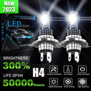 Pair 9003/H4 LED Headlight Bulbs Conversion Kit High&Low Beam 6500K Bright White - Picture 1 of 11
