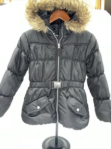 Rothschild Puffer Jacket Coat Girls Size S (7/8) Faux Fur Hood - Picture 1 of 6