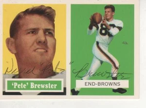 PETE BREWATER FIRMADO 1957 TOPPS ARCHIVOS #40 - CLEVELAND BROWNS - Imagen 1 de 1