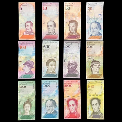 Lote de 12 Billetes Venezuela Conjunto Bolívares Moneda Billete Mundial Papel Monedo Foto 1 de 4