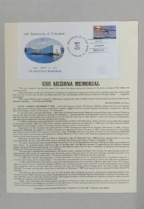 Arizona Memorial 15th Ann. - Pearl Harbor, HI - Commemorative Cover & Fact Sheet - Picture 1 of 2