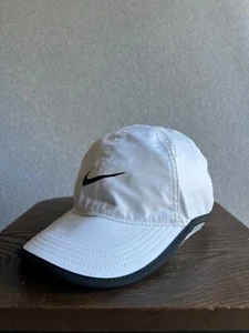 Nike Featherlight Dri Fit Hat Cap White Womens Adjustble Strapback Running - Picture 1 of 15