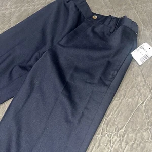 $225 NEW Oscar de la Renta Boys Endine Corduroy Classic Pants Navy Blue 8 Y - Picture 1 of 7