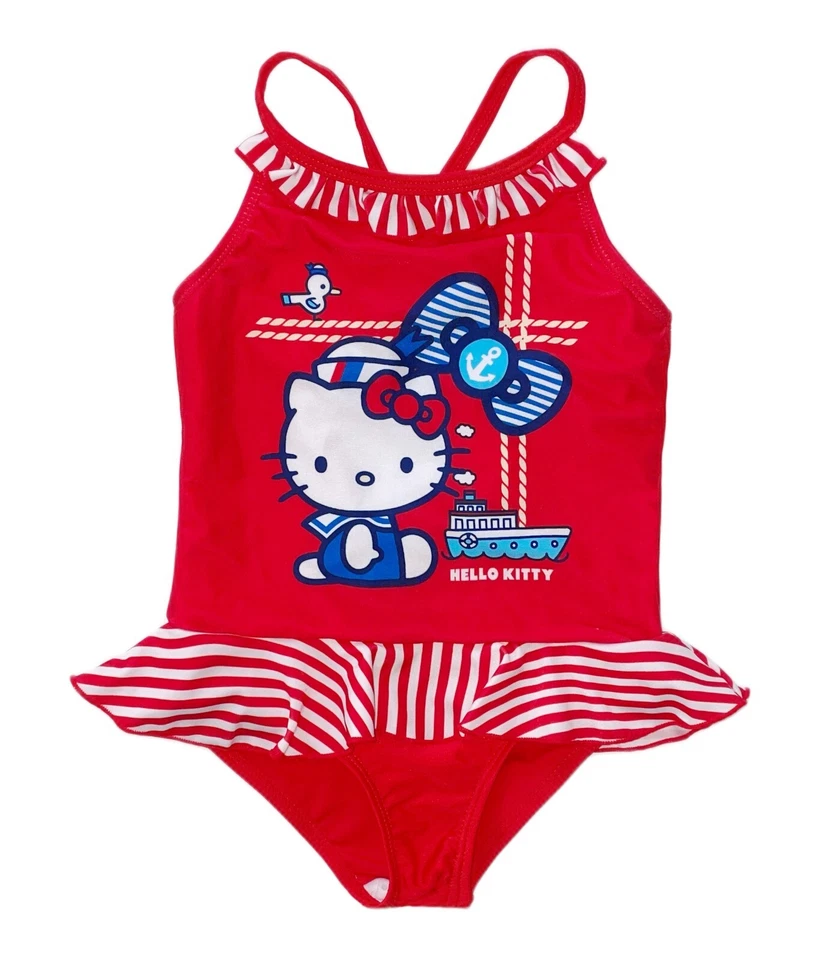 Mädchen Badeanzug Hello Kitty Schwimmanzug Einteiler Gr. 92-140 - Bild 1 von 2