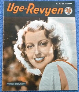 GORGEOUS JEANETTE MACDONALD cover Uge-Revyen (7/31/45) movies Rita Nelson Edy - Imagen 1 de 6