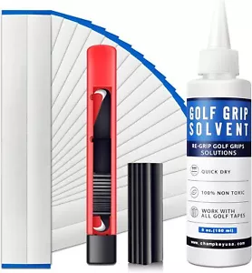 Deluxe Golf Grip Repair Kit Regripping Set w/Hook Knife 2x10",Tape Solvent Clamp - Picture 1 of 5