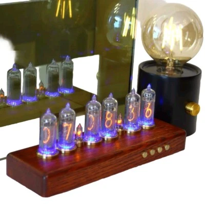 Nixie tube clock IN-14 * calendar * night mode * alarm * wooden case * handmade - Image 1 of 4