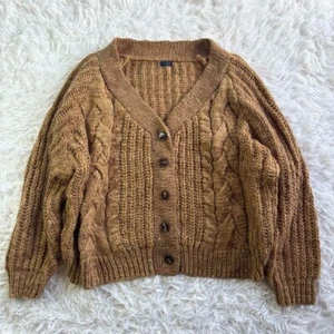ICHI / ICHI Antiquites Low Gauge Cable Knit Cardigan Brown mix good condition - Imagen 1 de 9