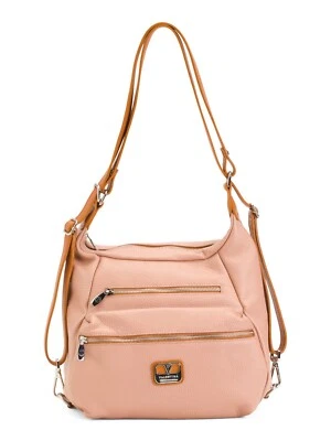 VALENTINA Cuero Genuino Convertible Hobo Bandolera Bolso de Mano Cartera Hecho en Italia Foto 1 de 4