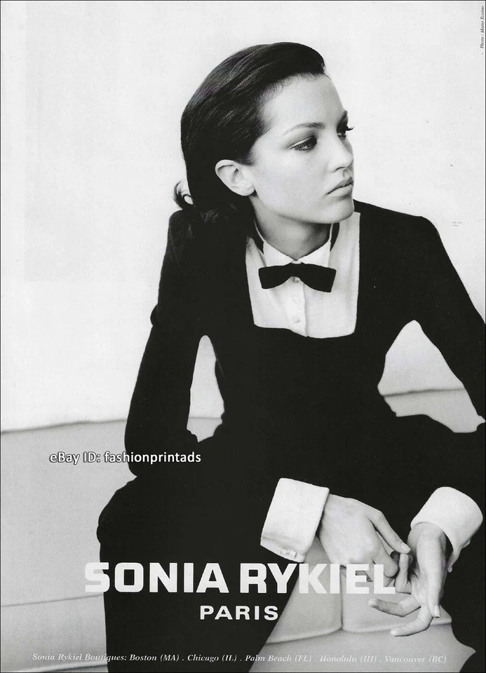 Anuncio impreso vintage de 1 página de SONIA RYKIEL otoño 1995 Chandra North Mario Testino Foto 1 de 1