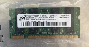 2GB 2Rx8 Non-ECC DDR2 PC2-5300S MT16HTF25664HY-667E1 Laptop Memory - Picture 1 of 2