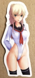 Waifu Sticker Girl Blonde Idol Princess Lingerie Bikini Anime Manga Pin Up Pinup - Picture 1 of 3