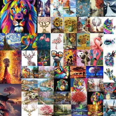 DIY Oil Acrylic Painting Kit Paint By Numbers Adult Child Beginner Frameless AHQ - image 1 of 4