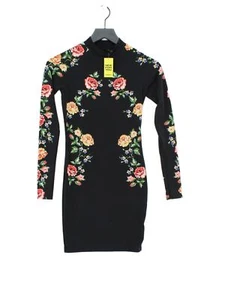 Topshop Women's Midi Dress UK 6 Black Polyester with Elastane Bodycon - Picture 1 of 6