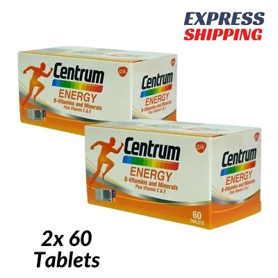 2x 60 Tablets Centrum Energy B-Vitamins and Minerals + Vitamin C & E - Image 1 of 4
