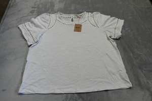 Boden Womens Size 12 White Mila Lace Trim Top 100% Cotton NWT - Picture 1 of 6