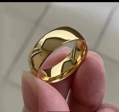 Anillo de titanio chapado en oro de 24 quilates de moda PANASH 13#- duradero, pulido... Foto 1 de 3