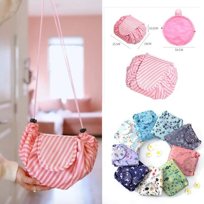 Portable Storage Travel Pouch Drawstring Magic Cosmetic Makeup Bag UK