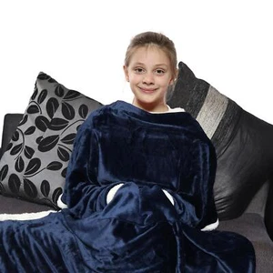 Girls Boys Unisex Wearable Fleece Snuggle Double Layer TV Blanket With Sleeves - Picture 1 of 12