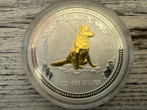 Australia 1 dollar Year of the Dog Lunar Series I Gilded coin 2006 year - Picture 1 of 6