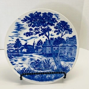 Blau English Village Vintage Eisenstein Transfergeschirr Mittagessen Teller 9" MI Japan - Bild 1 von 4
