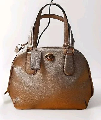 MINI CARTERA COACH PRINCE STREET EN CUERO METALIZADO GRANO CRUZADO 35330 Foto 1 de 4