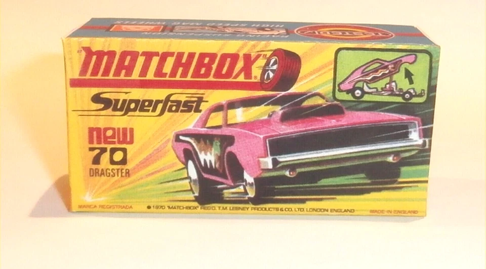 Matchbox Lesney No 70 Dodge Dragster Repro Empty box G* - Image 1 of 1