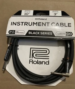 Roland RIC-B10A Black Series Instrument Cable, Straight to Right-Angle, 10ft - Picture 1 of 2
