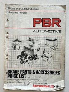 1988 PBR BRAKE PARTS PRICE LISTS - Bild 1 von 7