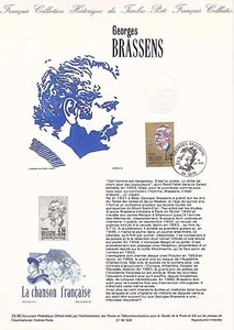 Document Philatélique 1er Jour : 25- 1990 - Georges Brassens - Picture 1 of 1