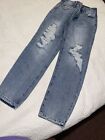 RSQ 90er Jeans Distressed hellblau Hochhaus Gr. 10 100% Baumwolle Mädchen Jugend
