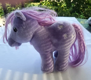Vintage Hasbro Softies My Little Pony Purple Blossom Stuffed Animal Plush Toy - Picture 1 of 14
