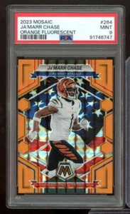 Ja'Marr Chase 2023 Mosaic Orange Fluorescent (pop 1) (Serial #d 6/25) #264 PSA 9 - Picture 1 of 2