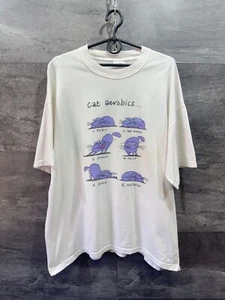 Vintage 90s Cat Aerobics T- Shirt Screen Stars Rare Mens Size XL - Picture 1 of 11